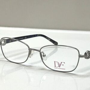NEW Diane von Furstenberg DVF 8046 046 Matte Silver Eyeglasses Frames 51-16-135